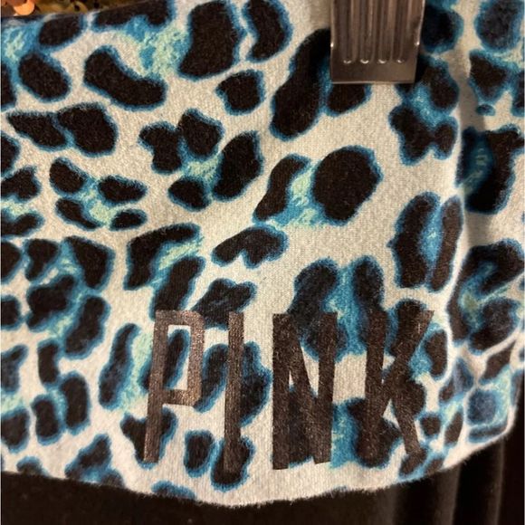 VS PINK vintage blue leopard animal print yoga pants leggings blackl - Picture 2 of 2